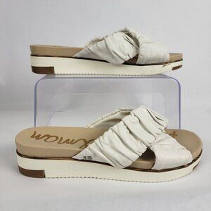 Sam Edelman Aida Womens 8.5 White Platform Slide Sandal Summer Beachy Cruise